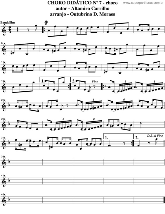 Partitura da música Choro Didático v.5
