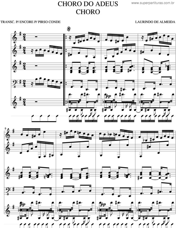 Partitura da música Choro Do Adeus v.2