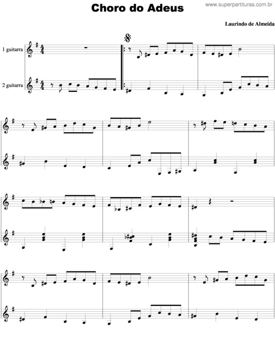 Partitura da música Choro Do Adeus v.4