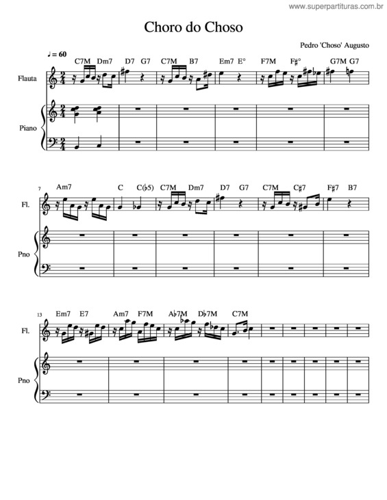 Partitura da música Choro Do Choso