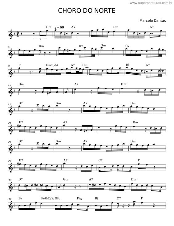 Partitura da música Choro Do Norte