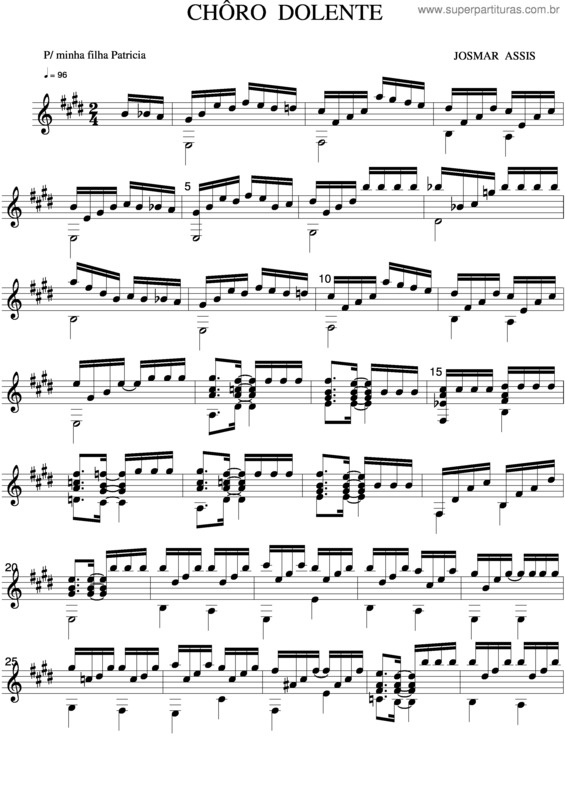 Partitura da música Choro Dolente