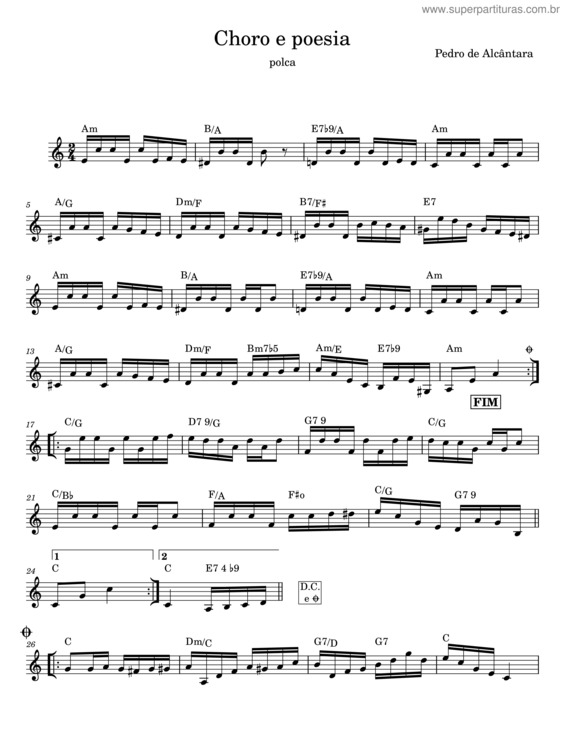 Partitura da música Choro E Poesia v.5