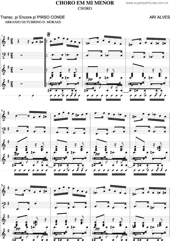 Partitura da música Choro Em Mi Menor