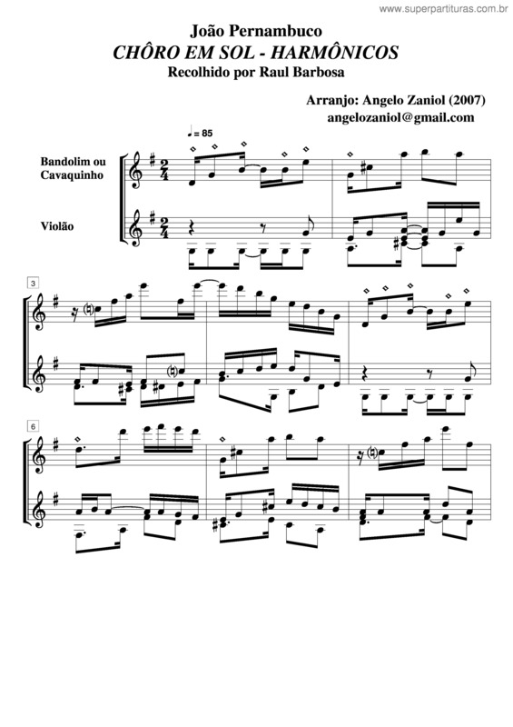 Partitura da música Choro Em Sol