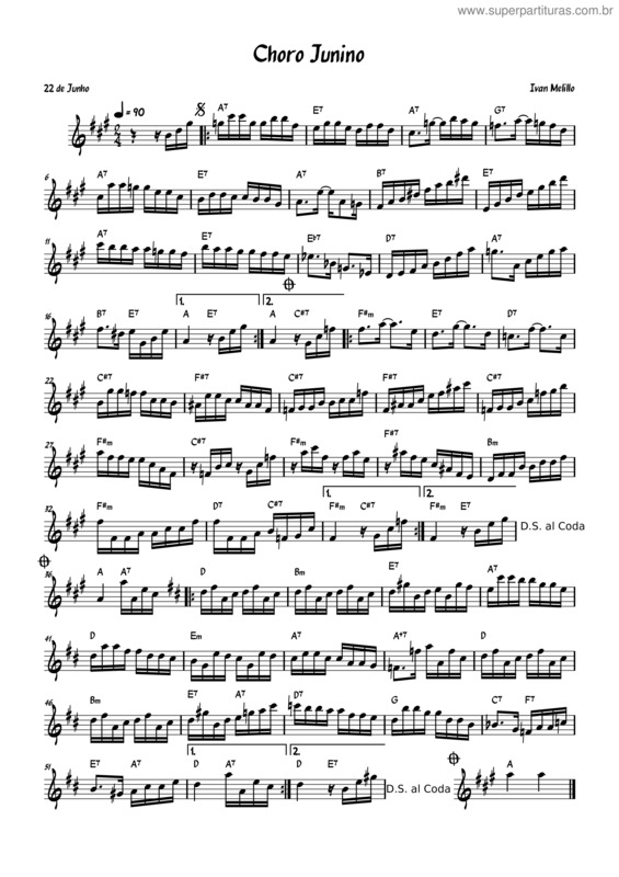 Partitura da música Choro Junino