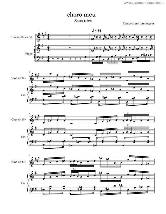 Partitura da música Choro Meu