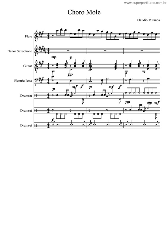 Partitura da música Choro Mole... Tema A