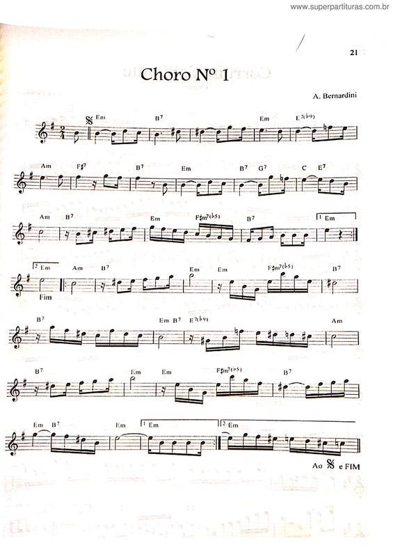 Partitura da música Choro N. 1 v.3