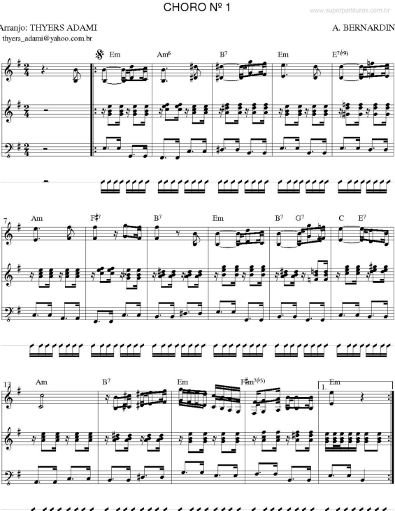 Partitura da música Choro n. 1