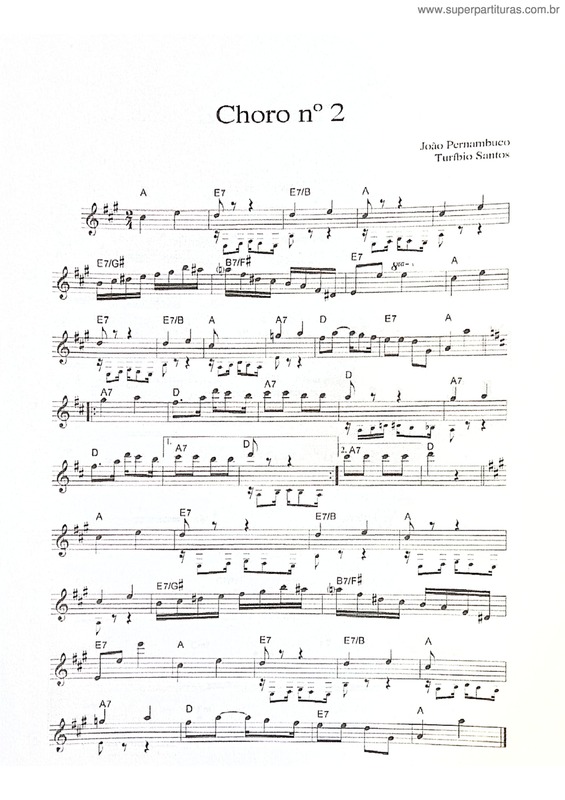 Partitura da música Choro Nº 2