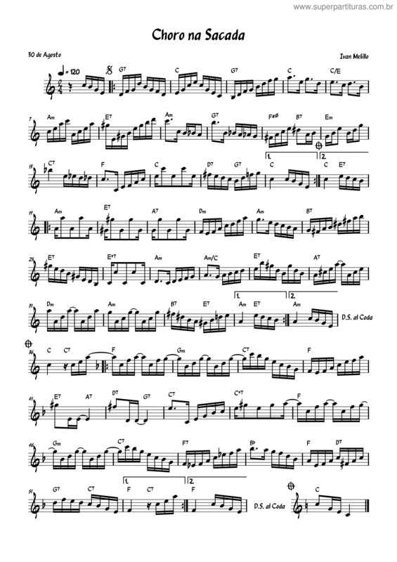 Partitura da música Choro Na Sacada