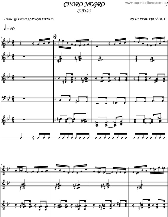 Partitura da música Choro Negro v.3