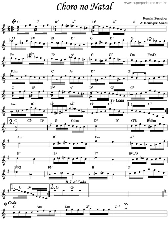 Partitura da música Choro No Natal