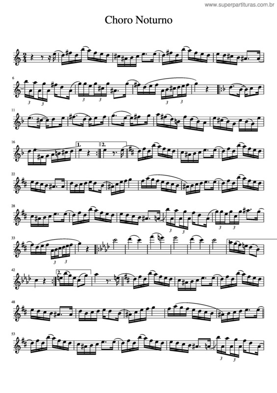 Partitura da música Choro Noturno