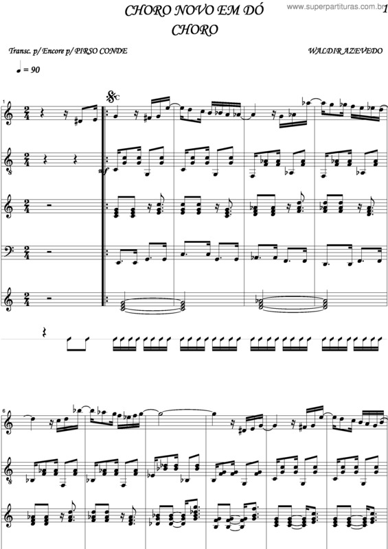 Partitura da música Choro Novo Em Dó v.3