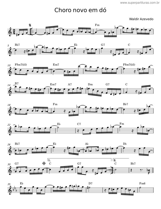 Partitura da música Choro Novo Em Dó v.5