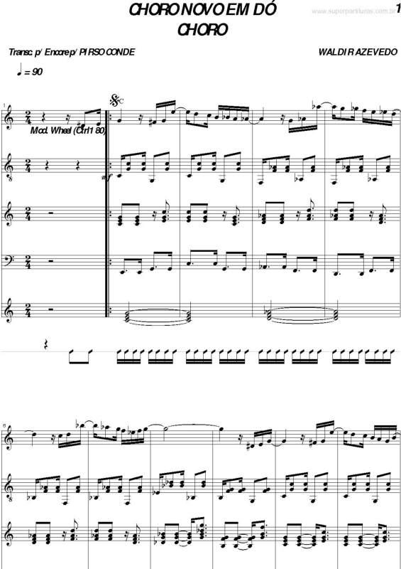 Partitura da música Choro Novo em Dó