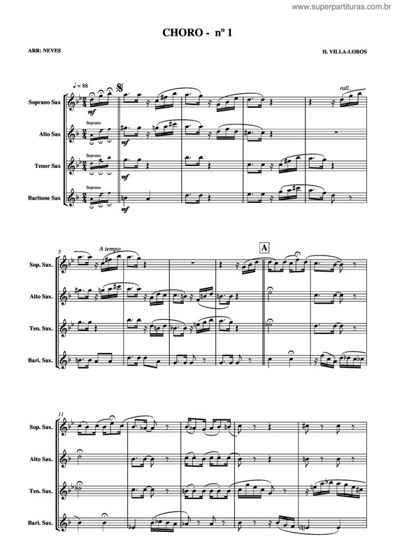 Partitura da música Choro Numero 1