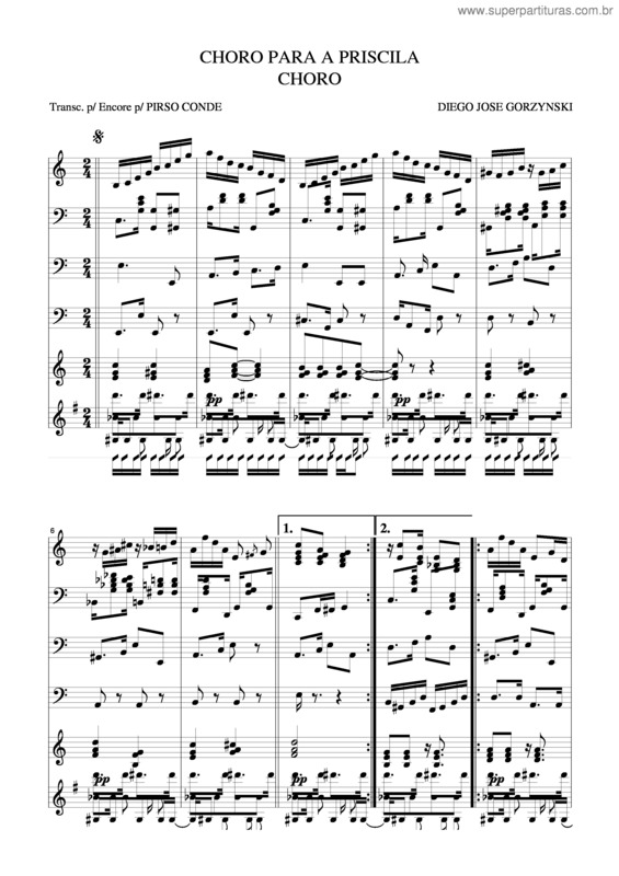 Partitura da música Choro Para A Priscila v.2