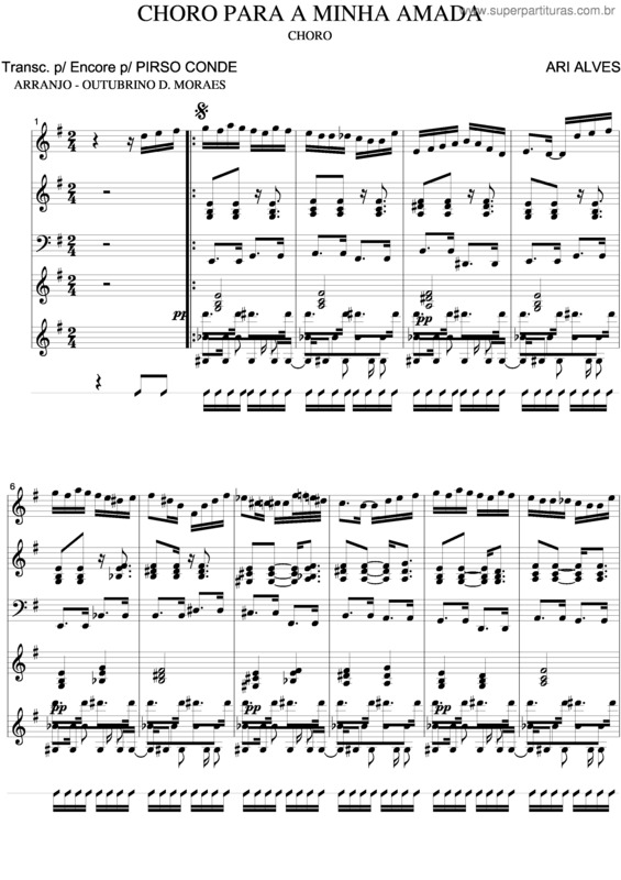 Partitura da música Choro Para Minha Amada