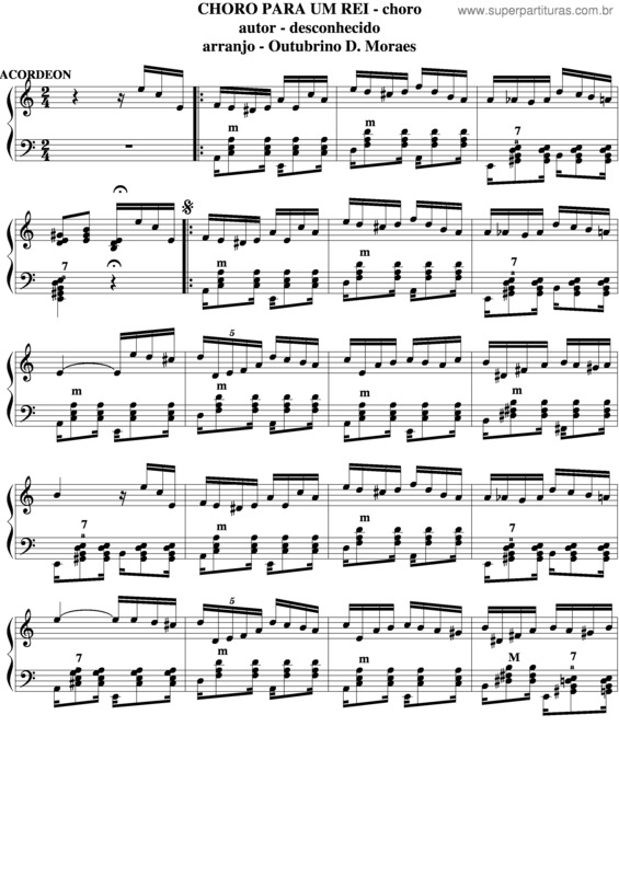 Partitura da música Choro Para Um Rei v.4