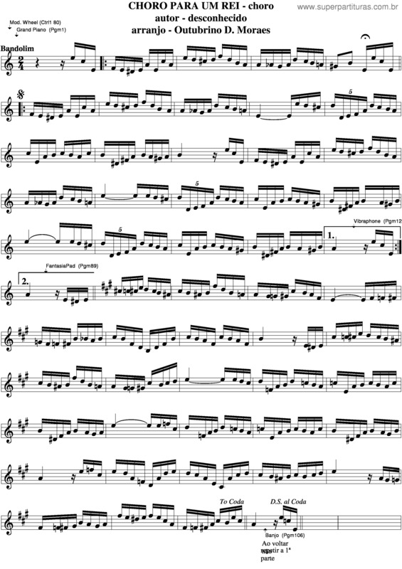 Partitura da música Choro Para Um Rei v.5