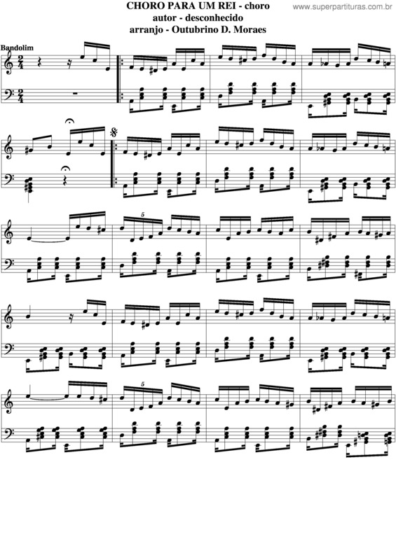 Partitura da música Choro Para Um Rei v.6