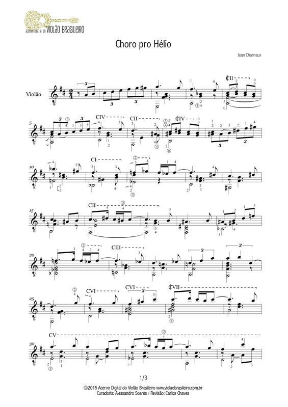 Partitura da música Choro Pro Helio