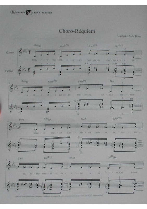 Partitura da música Choro-Réquiem