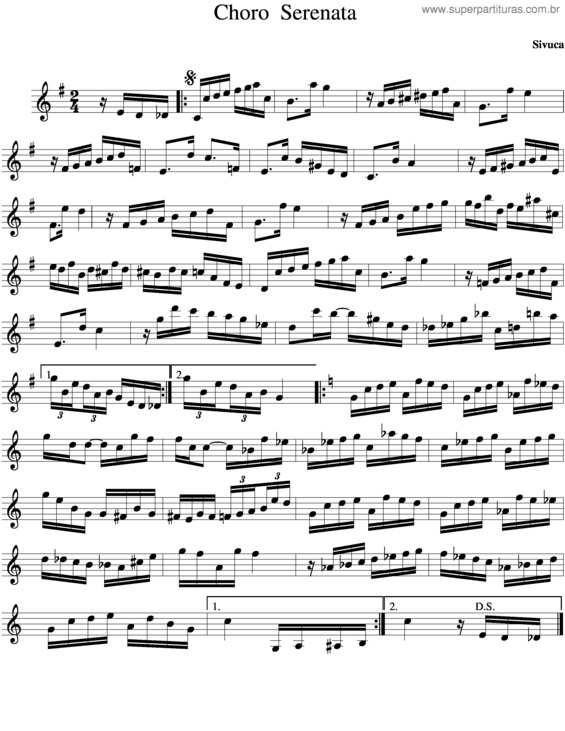 Partitura da música Choro Serenata