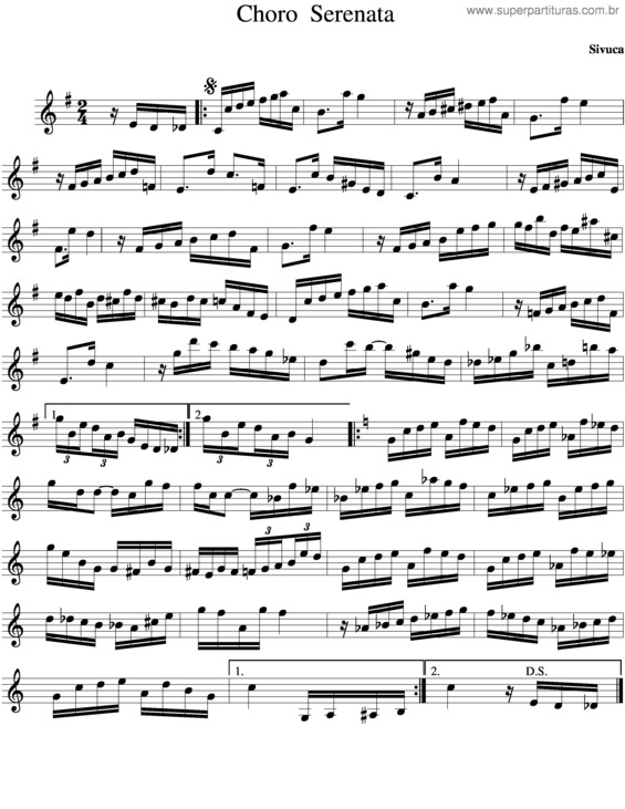 Partitura da música Choro Serenata