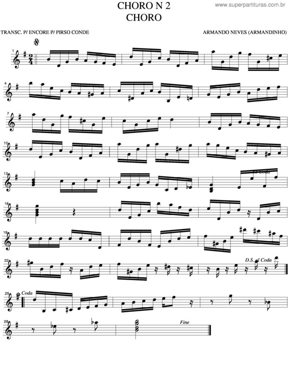 Partitura da música Choro v.13