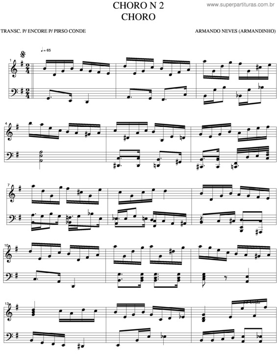 Partitura da música Choro v.14