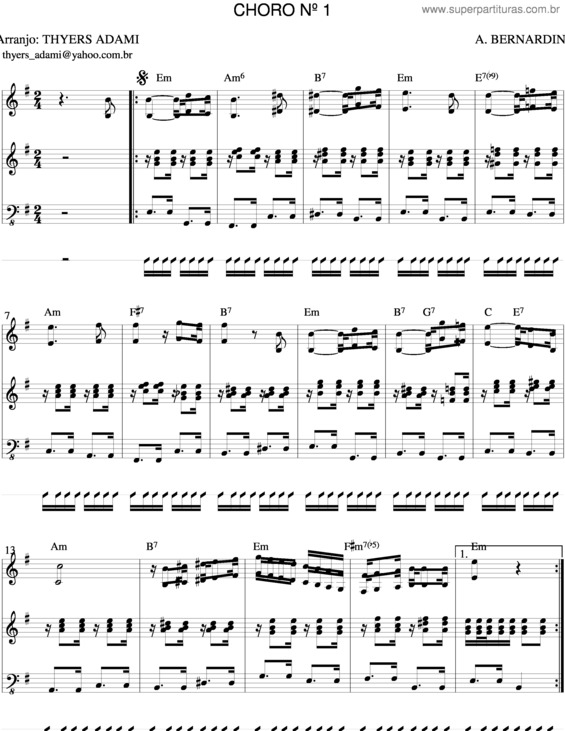 Partitura da música Choro v.21