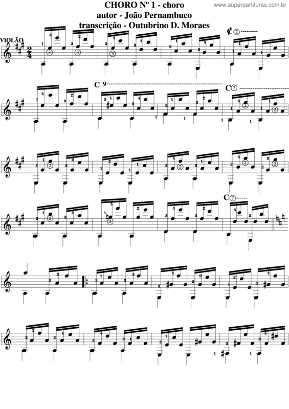 Partitura da música Choro v.22