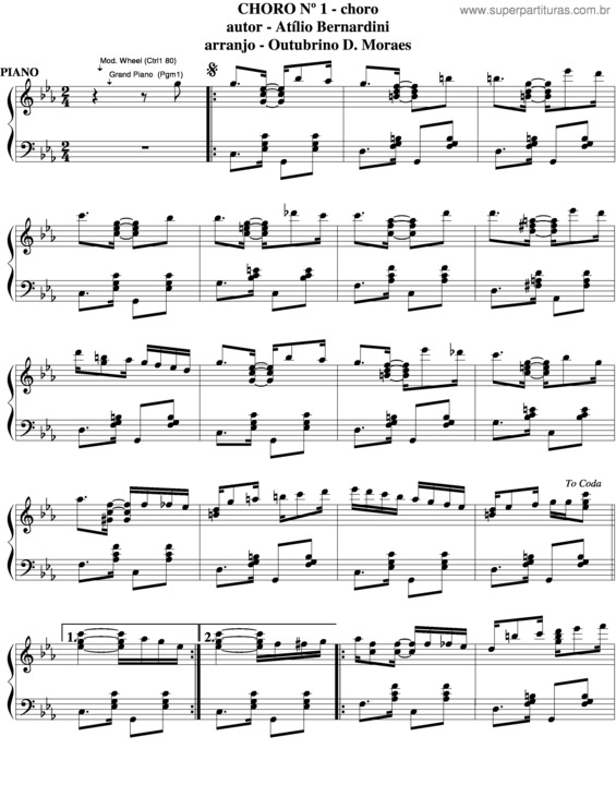 Partitura da música Choro v.28