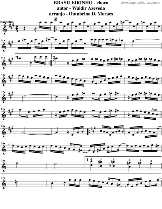 Partitura da música Choro v.3