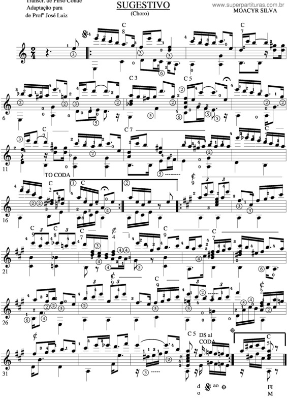 Partitura da música Choro v.38