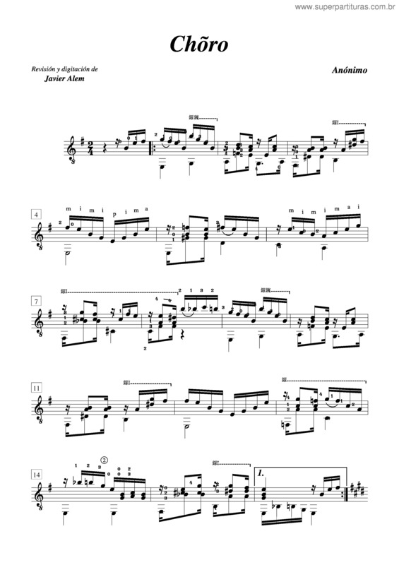 Partitura da música Choro v.4