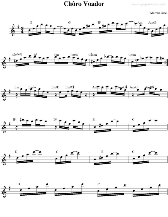 Partitura da música Choro Voador