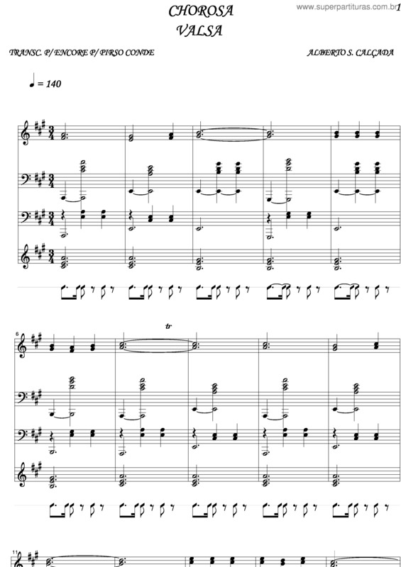 Partitura da música Chorosa