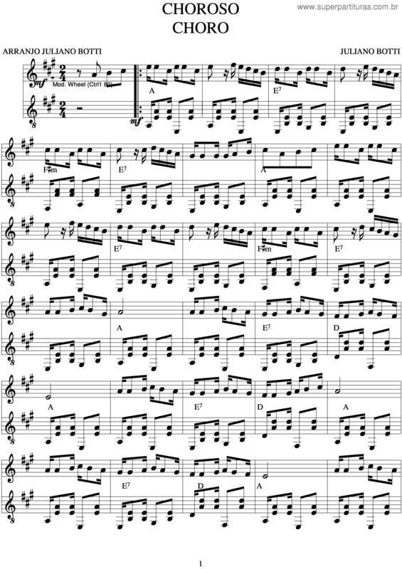 Partitura da música Choroso v.3