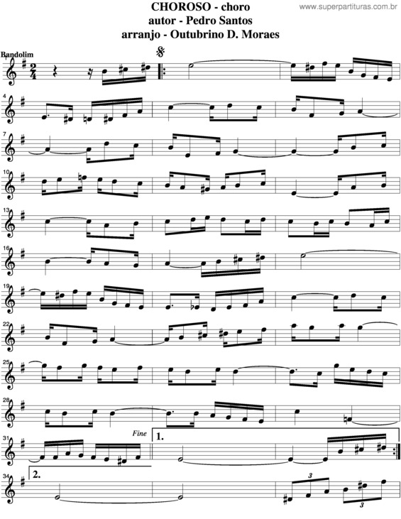 Partitura da música Choroso v.4