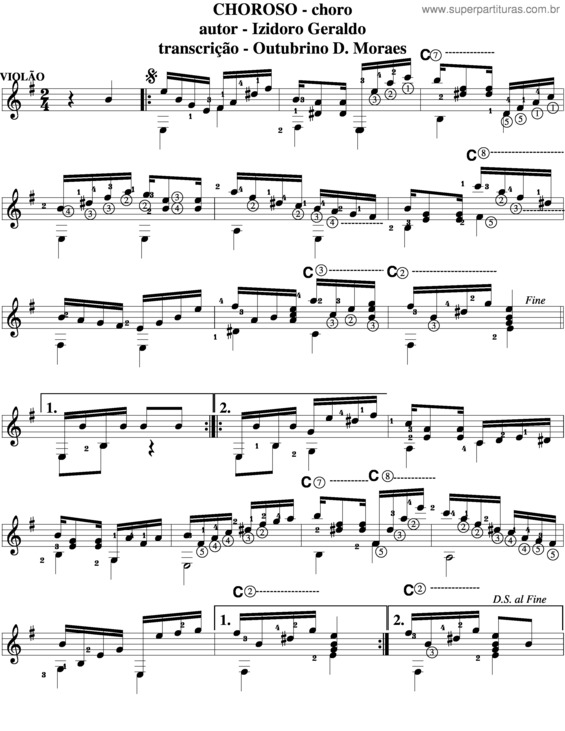 Partitura da música Choroso v.5