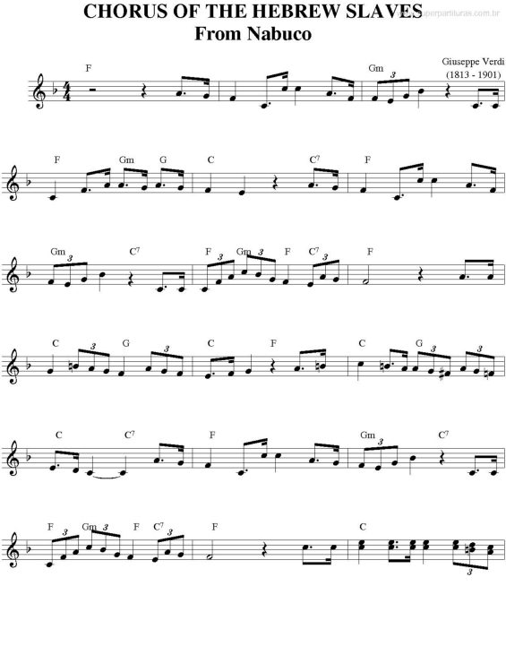 Partitura da música Chorus Of The Hebrew Slaves v.2