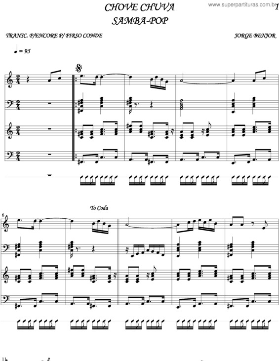 Partitura da música Chove Chuva v.4