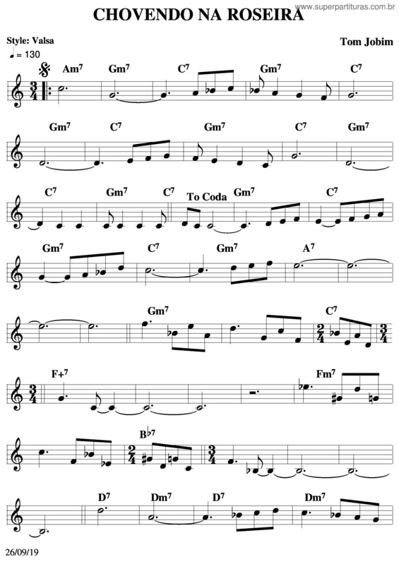Partitura da música Chovendo Na Roseira v.11