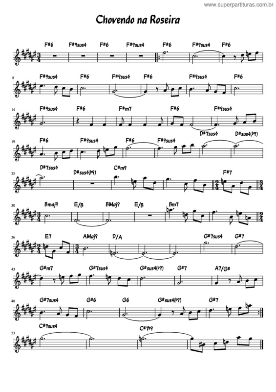 Partitura da música Chovendo Na Roseira v.13