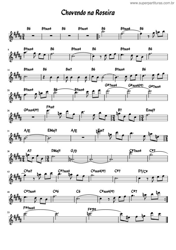 Partitura da música Chovendo Na Roseira v.14